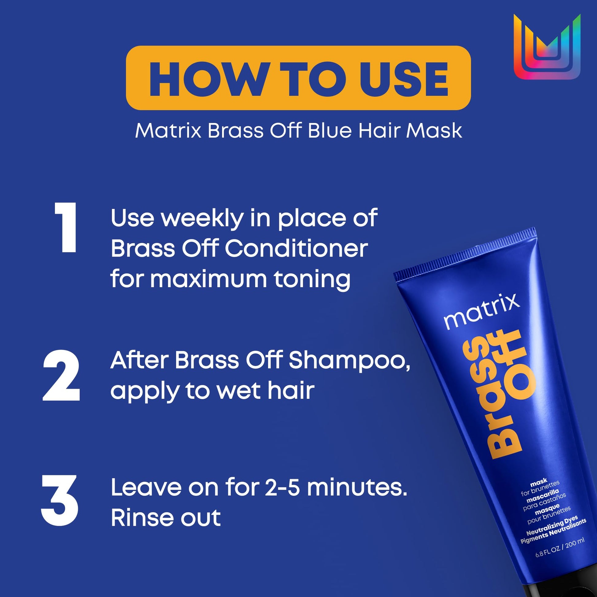 Matrix Brass Off Blue Hair Mask for Brassy Brunette Hair Matrix