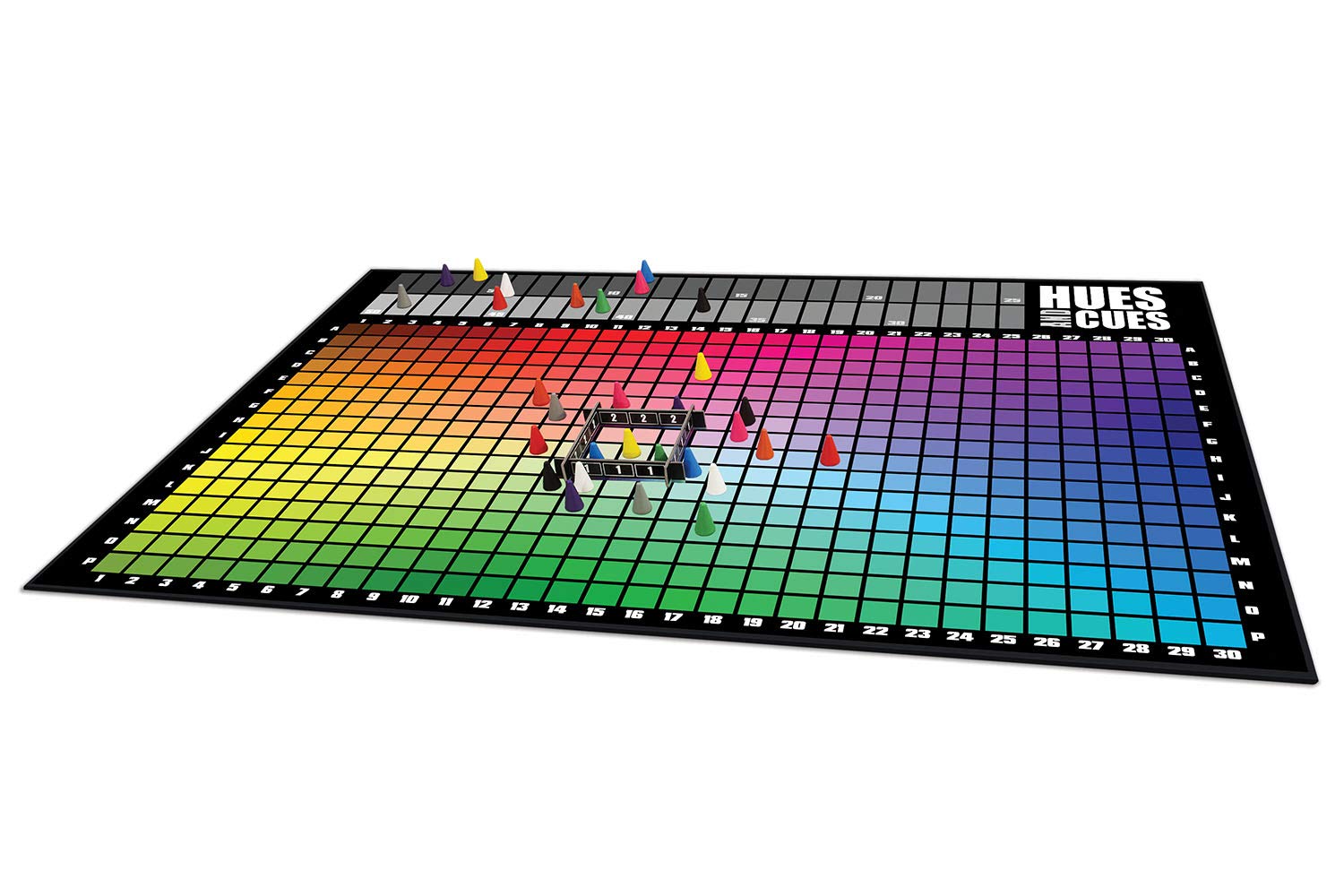 USAOPOLY HUES and CUES Vibrant Color Guessing Game Perfect for Family Game Night Connect Clues and Colors Together 480 Color Squares to Guess from