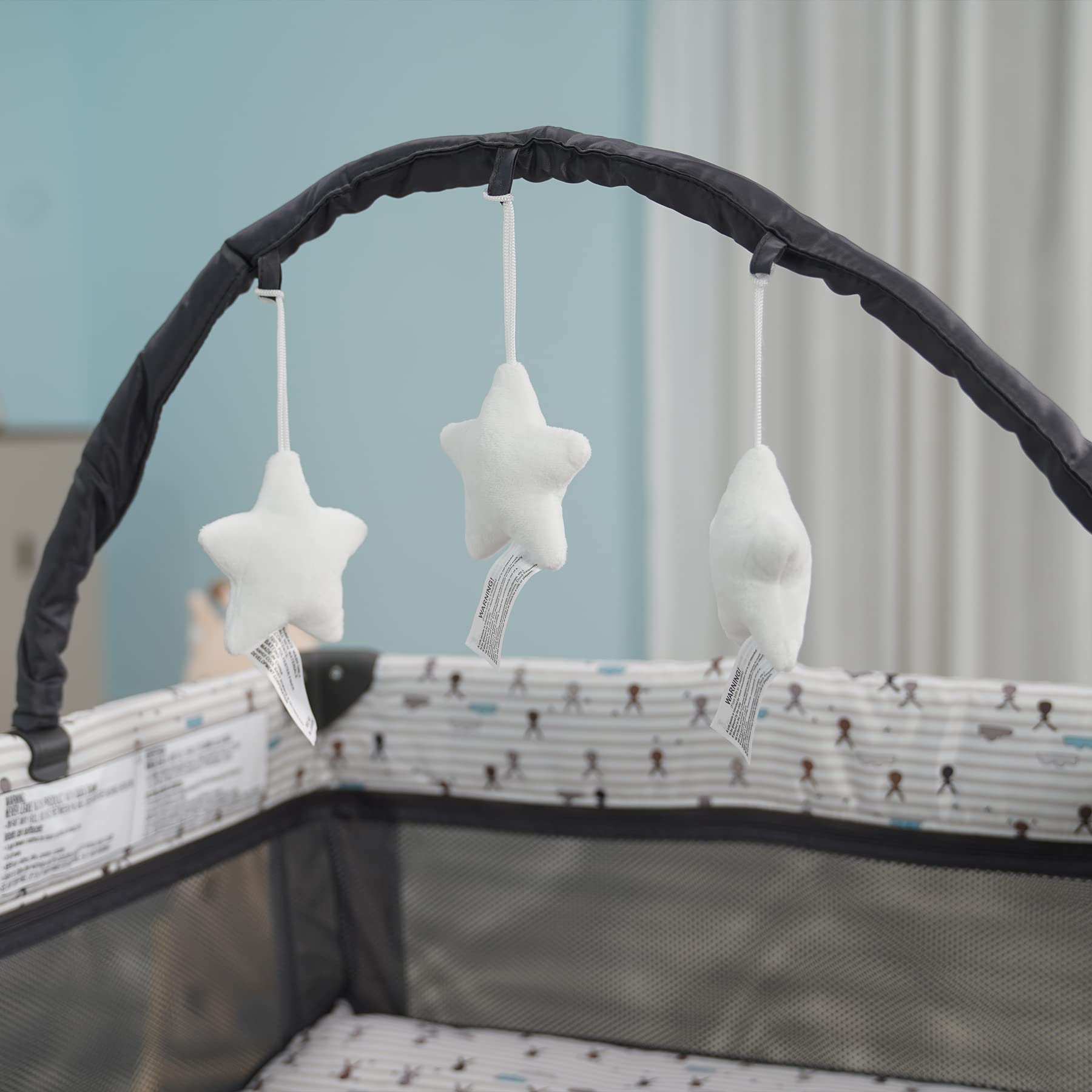 Pamo Babe Portable Baby Playpen, Lightweight Travel Playard with Mattress and Wheels (Rabbit) - Available at All In One Marketplace Canada