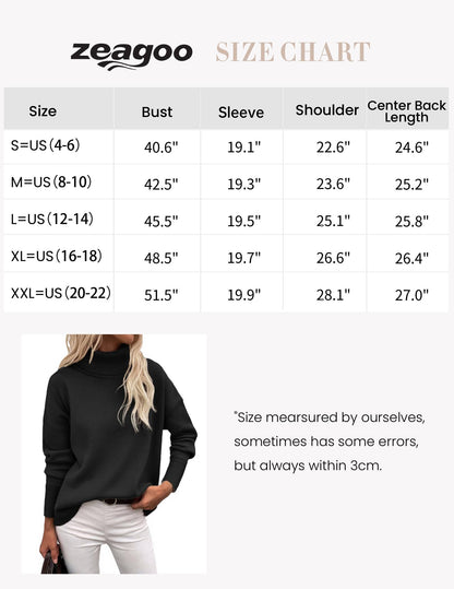Zeagoo Women's Turtleneck Sweater 2026 Fall Winter Chunky Knitted Pullover 🍁 All In One Marketplace Canada