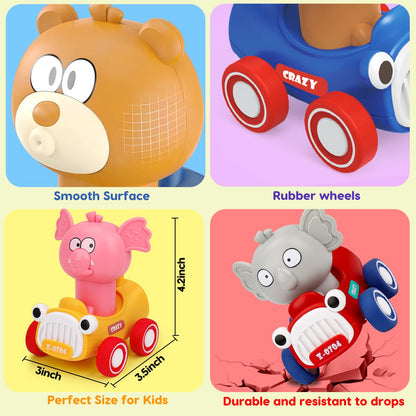 Baby Press and Go Car Toys for 1-2-3 Year Old Boys,Push Go Animal Racing Baby Cars Toys for Toddlers 12-18 Months,1st Christmas Birthday Gifts for 1 2 3 Year Old Boys Girls Toddler Toys for Boy & Girl 🍁 All In One Marketplace Canada