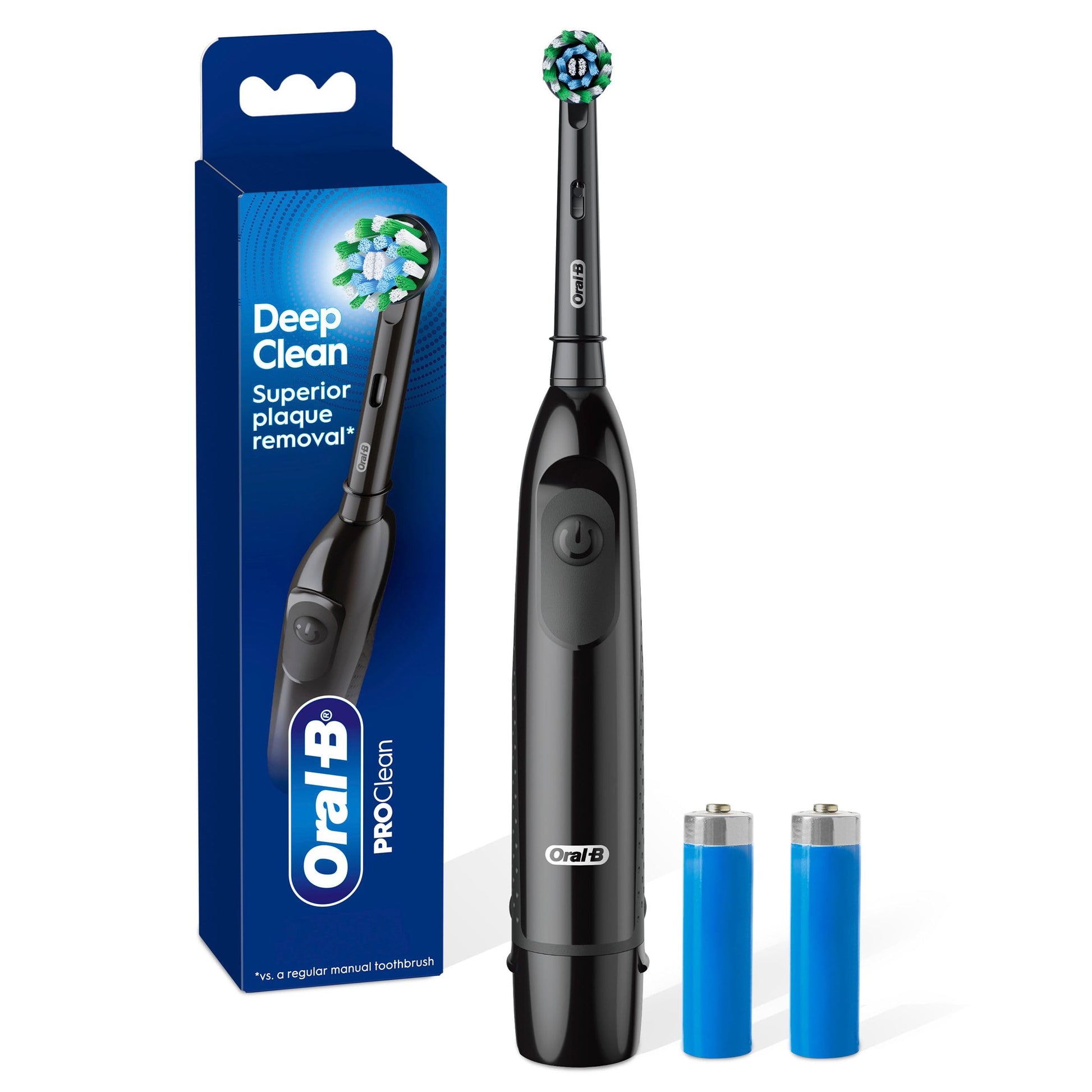 Oral B Pro Clean Battery Toothbrush, Deep Clean - Black, 1 Toothbrush, 1 Brush Head, Built-in Timer and batteries included Oral-B