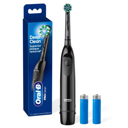 Oral B Pro Clean Battery Toothbrush, Deep Clean - Black, 1 Toothbrush, 1 Brush Head, Built-in Timer and batteries included Oral-B