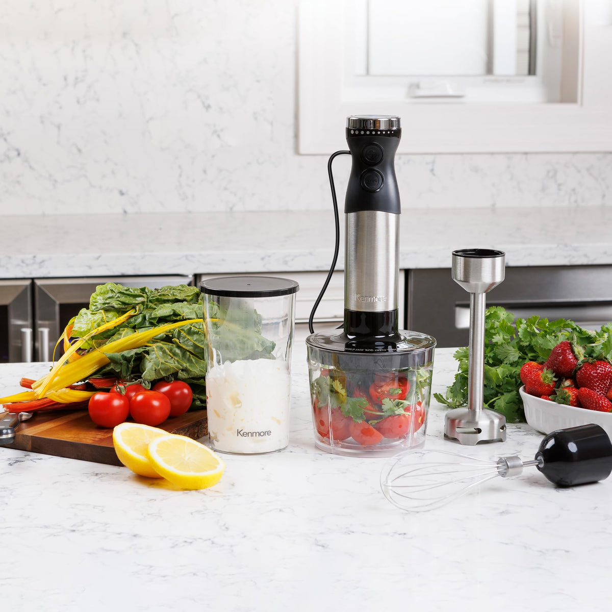 Kenmore Variable Speed Hand Blender Set with Food Chopper & Whisk
