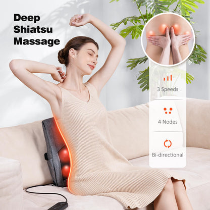 Boriwat Back Massager Neck Massager with Heat, 3D Shiatsu Massage Pillow for Back, Neck, Shoulder, Leg Pain Relief, Christmas and Birthday Gifts for Women Men Mom Dad, Use at Home, Office, Car 🍁 All In One Marketplace Canada