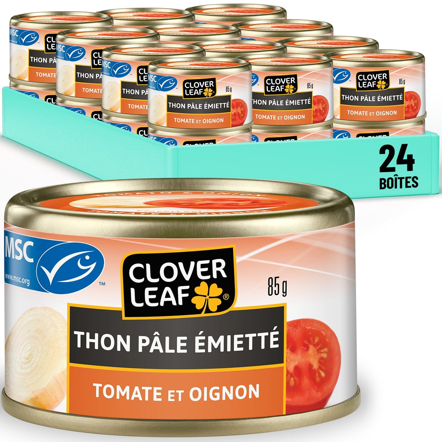 Clover Leaf Tomato & Onion Flavoured Tuna, 85g, 24 Count 🍁 All In One Marketplace Canada