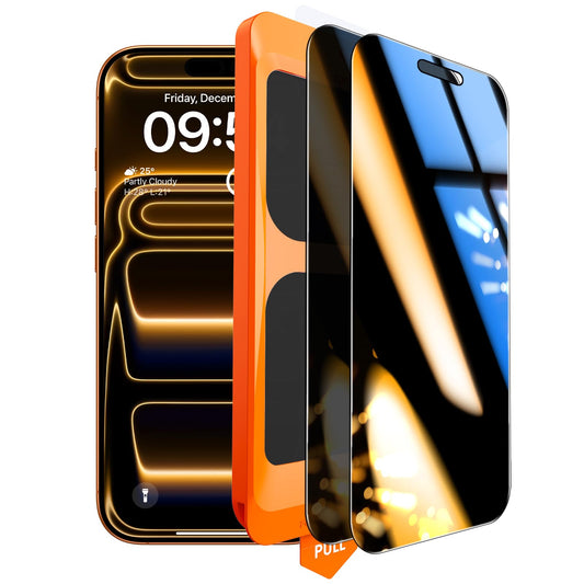 TOCOL 2 Pack for iPhone 17 Pro Max Privacy Screen Protector [True 25°Anti Spy] [Instant Installation], HD Tempered Glass Film+1 Dust Free Installation Tool [Military-Grade Protection] Shockproof