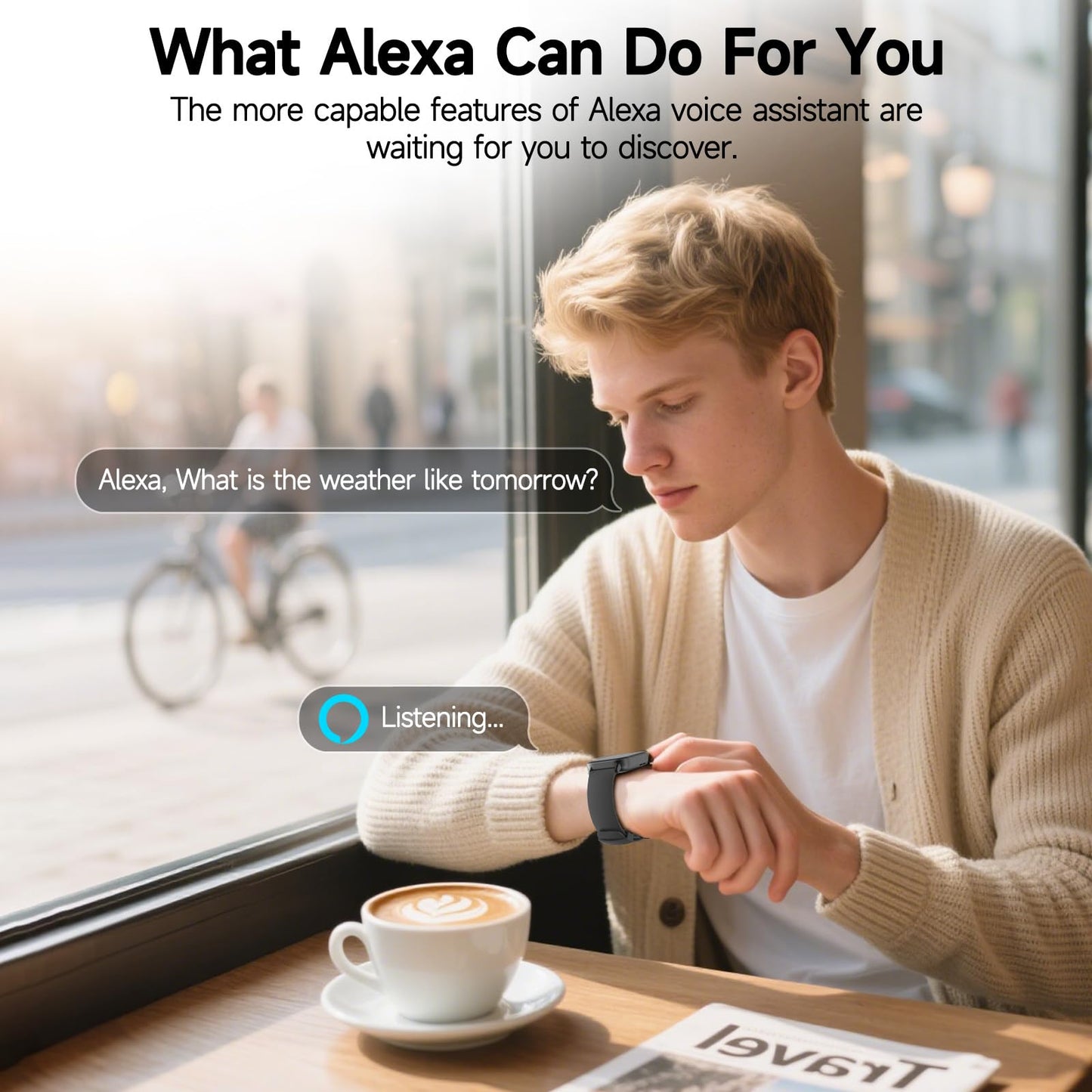 Smart Watch for Men Women (Answer/Make Call), Alexa Smartwatch Compatible with Android iOS, Fitness Tracker with Heart Rate SpO2 Sleep Monitor, 1.8'' HD DIY Dial Waterproof Watch with Bluetooth Call - Available at All In One Marketplace Canada