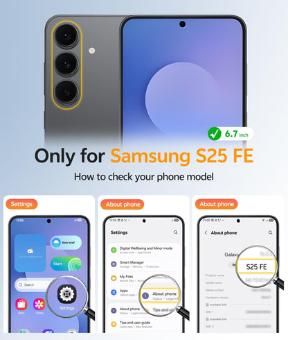 FNTCASE for Samsung-Galaxy S25 FE Case: Magnetic Translucent Matte Military Grade Drop Proof Protection Cell Phone Cover - Slim Rugged Durable Shockproof Protective Cases (Black 6.7 inch)