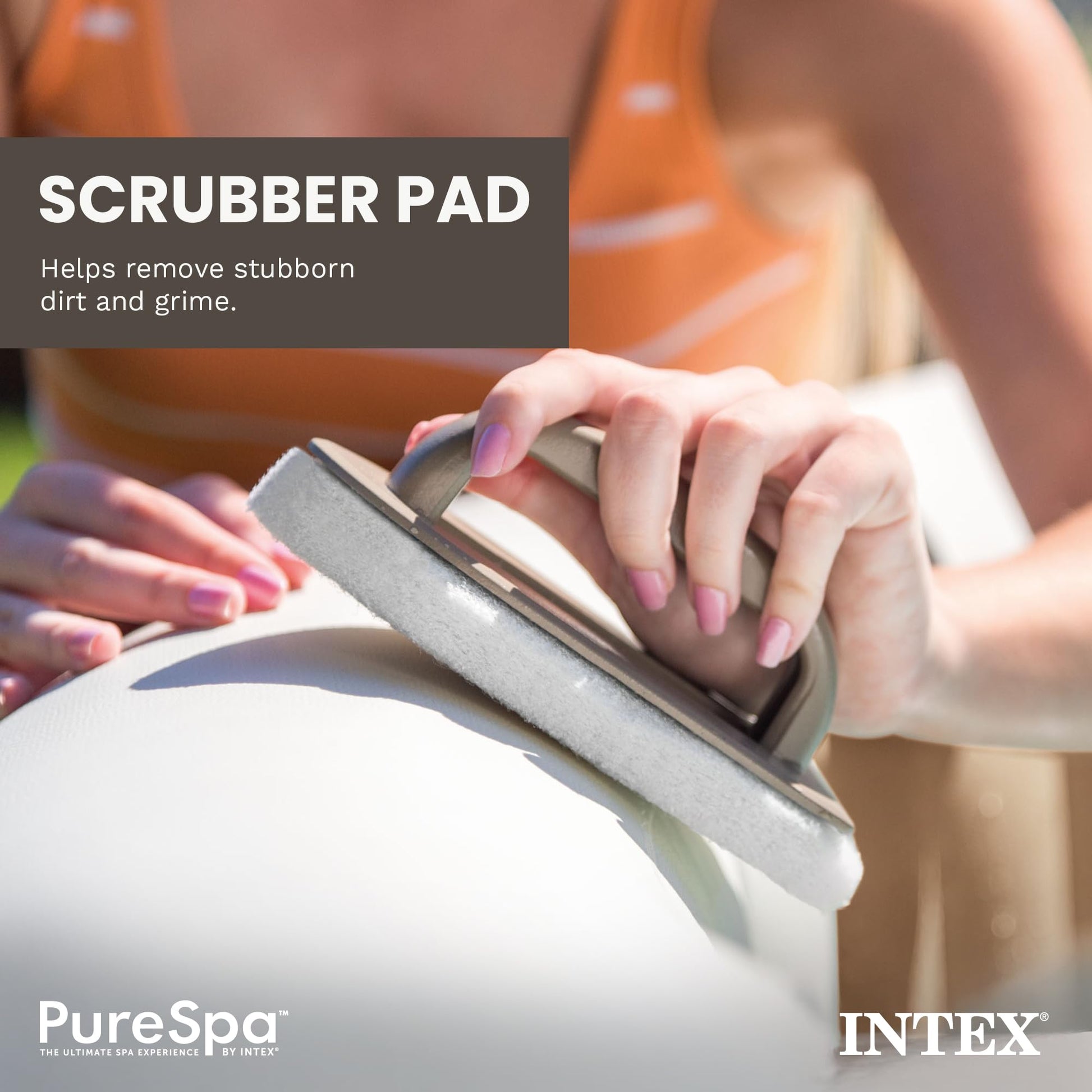 Intex PureSpa Hot Tub and Spa Maintenance Accessory Kit with Curved Brush, Mesh Net Skimmer, and Scrubber for Inflatable PureSpa Home Hot Tubs Intex