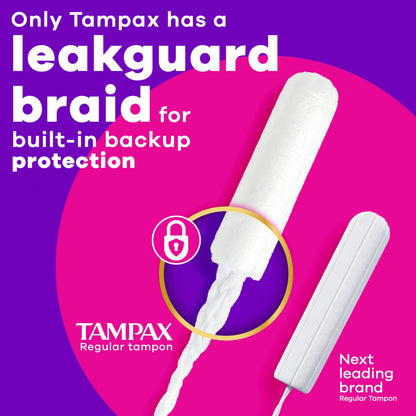 Tampax Radiant Tampons Multipack, with LeakGuard Braid, Regular/Super Absorbency, Unscented, 84 Count 🍁 All In One Marketplace Canada