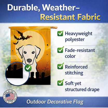 Caroline's Treasures BB1780CHF Halloween Yellow Labrador Canvas House Size Flag, Multicolor, Large