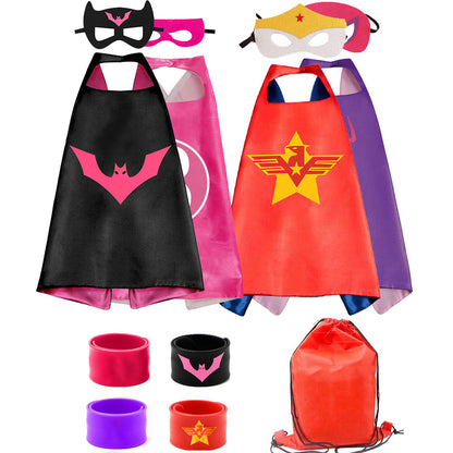 RioRand Kids Dress Up Superhero Capes Set and Slap Bracelets Costumes Birthday Party Christmas Gifts (4PCS FOR BOYS & GIRLS) 🍁 All In One Marketplace Canada
