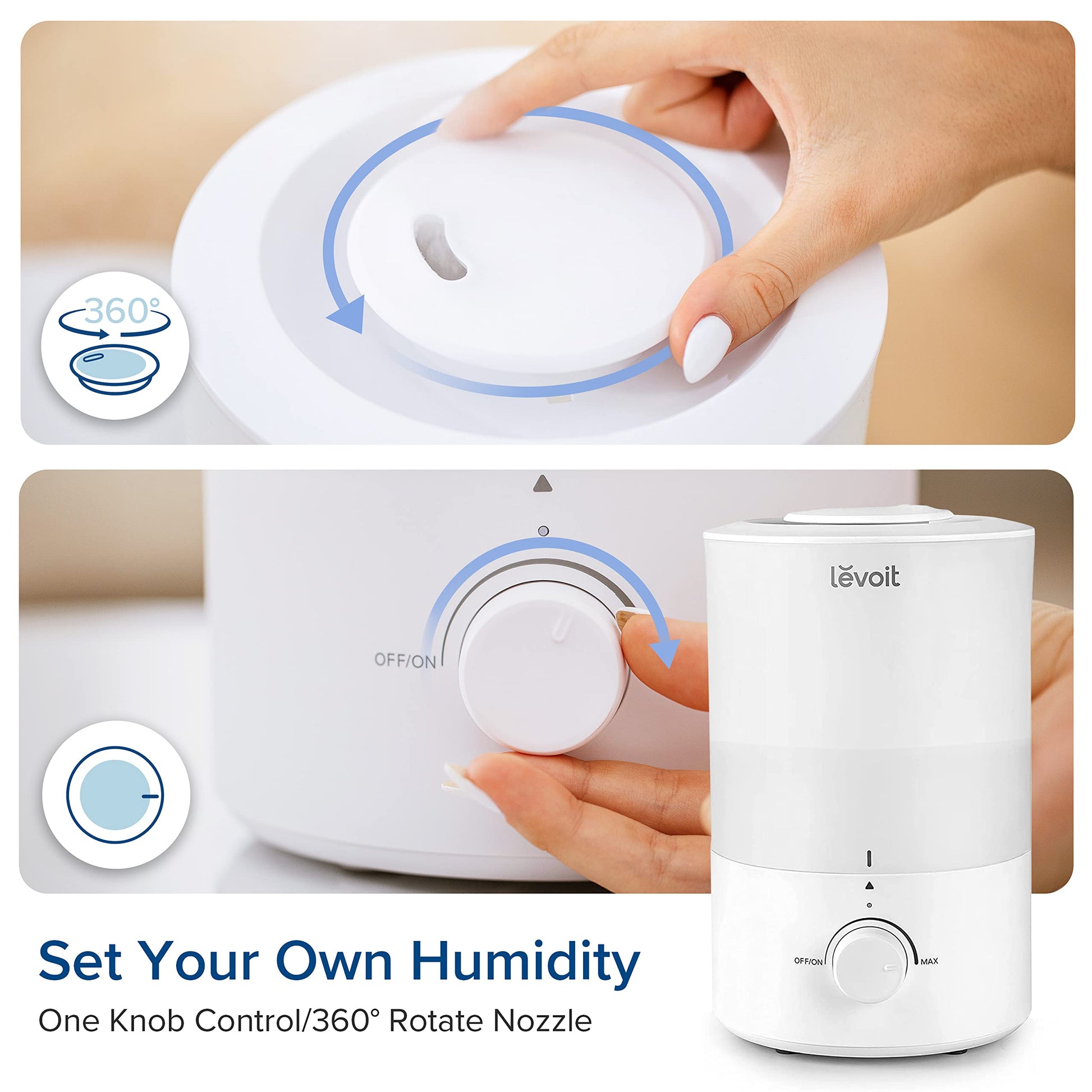 Levoit Humidifiers for Bedroom Large Room, 3L Top Fill, Oil Diffuser, White 🍁 All In One Marketplace Canada Levoit