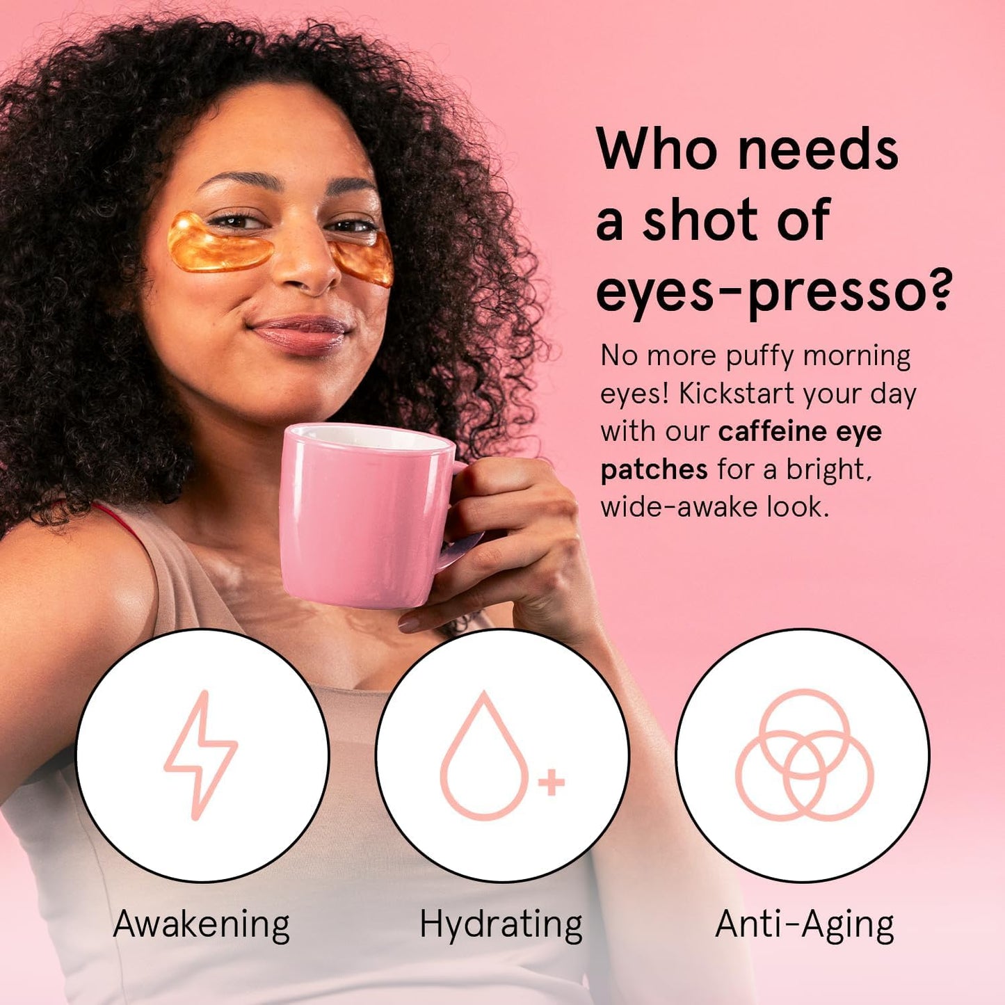 grace and stella Eye Patches with Caffeine - Under Eye Patches for Puffy Eyes - Revitalizing Under Eye Mask - Eye Pads with Niacinamide & Hyaluronic Acid - Vegan Eye Mask Skincare, 24 Pairs - Available at All In One Marketplace Canada