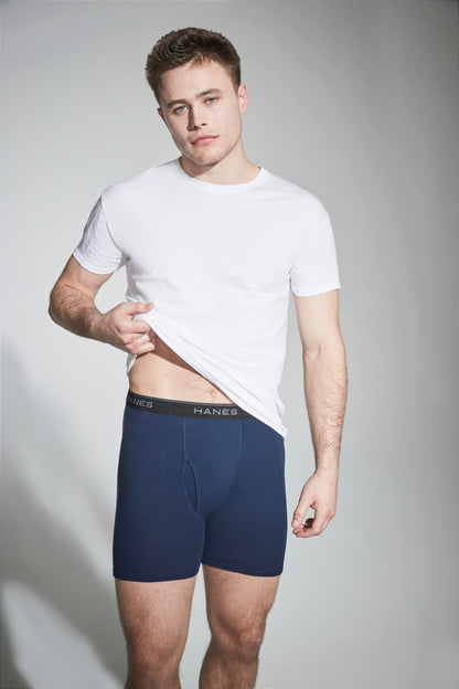 Hanes mens 4 Pack boxer briefs, Black/Grey, Small US