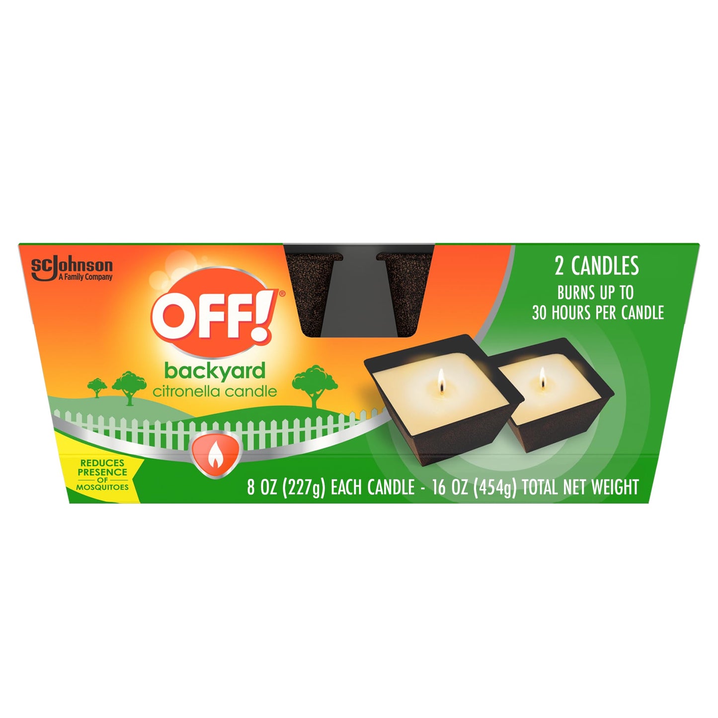 Off! Backyard Citronella Scented Candle, Ambiance Enhancing Centerpiece, Burns for up to 25 Hours, 16 oz (Pack of 2) OFF!