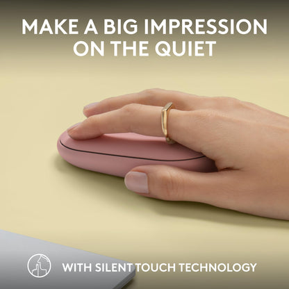 Logitech Pebble Mouse 2 M350s Slim Bluetooth Wireless Portable - Tonal Rose