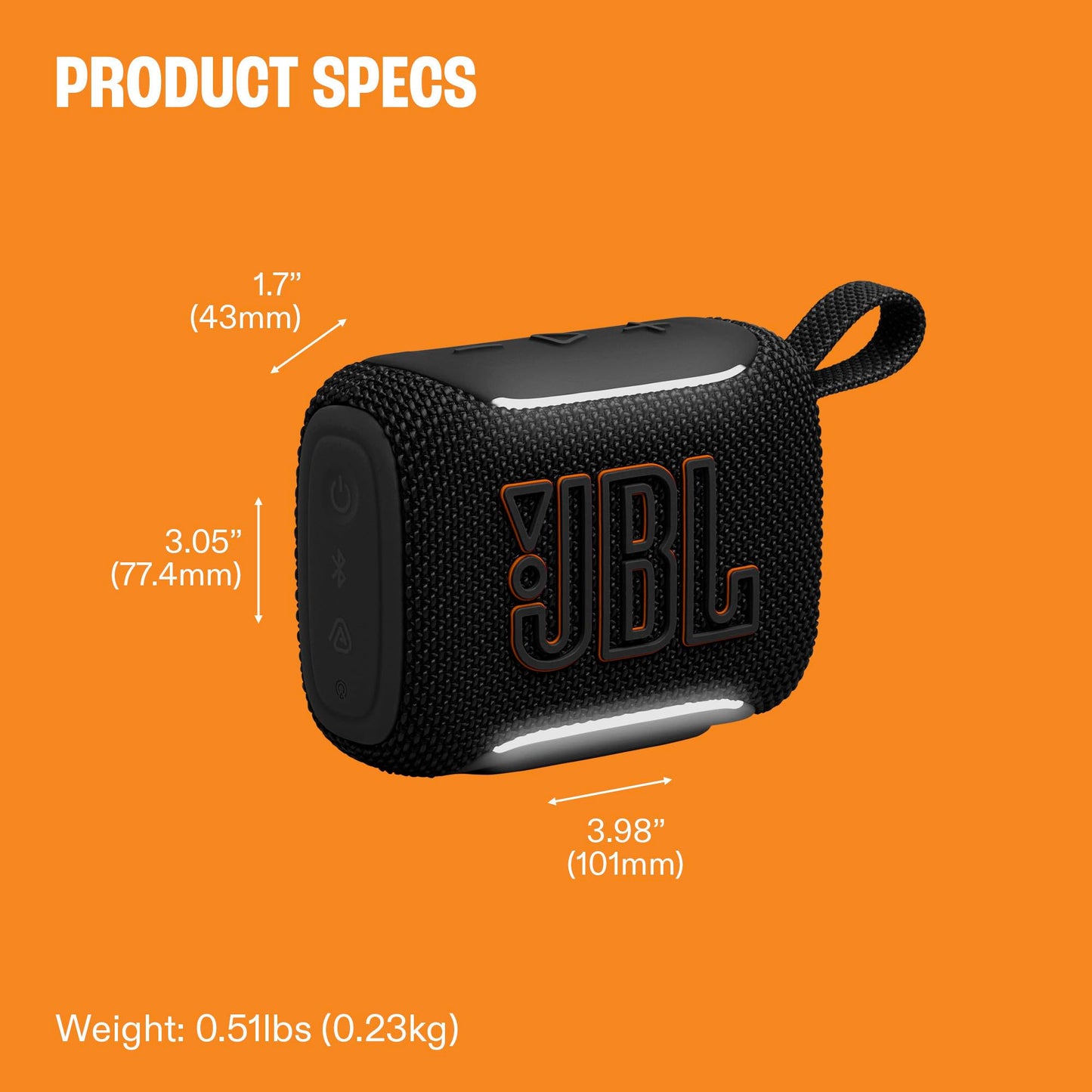 JBL Go 5 - Ultra-Portable Waterproof & Drop-Proof Speaker with JBL Legendary Sound & Ambient Edge Lighting, AirTouch Instant Stereo Pairing or Link Multiple Compatible Speakers via Auracast™ (Pink)