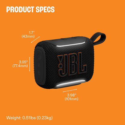 JBL Go 5 - Ultra-Portable Waterproof & Drop-Proof Speaker with JBL Legendary Sound & Ambient Edge Lighting, AirTouch Instant Stereo Pairing or Link Multiple Compatible Speakers via Auracast™ (Pink)
