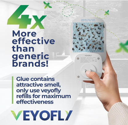 VEYOFLY Fruit Fly Traps for Indoors (1 Device + 2 Refills), Gnat Trap Indoor Plug in, Bug Traps, Flying Insect Trap, Gnat Traps for House Indoors, Fly Trap Indoor for Home Bug Light, Gnats Catcher