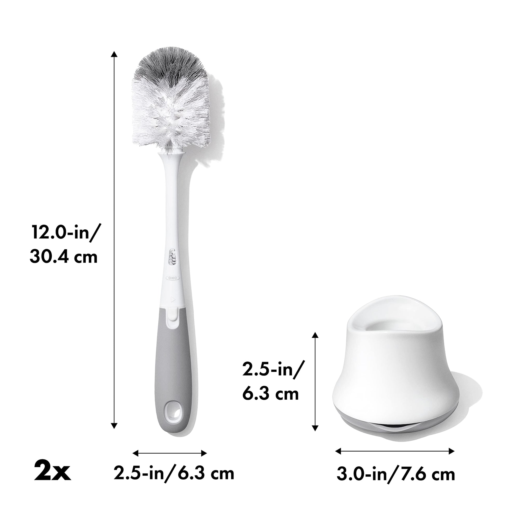 OXO Tot Bottle Brush with Nipple Cleaner and Stand – Gray, 2-Pack OXO Tot
