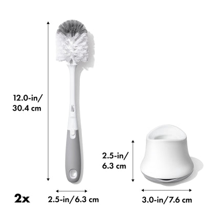 OXO Tot Bottle Brush with Nipple Cleaner and Stand – Gray, 2-Pack OXO Tot