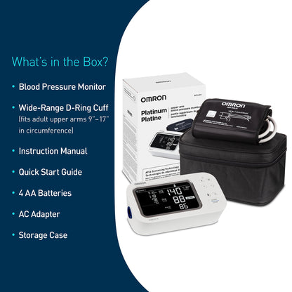 OMRON Platinum Upper Arm Blood Pressure Monitor - Clinically Validated Blood Pressure Arm Cuff - Use OMRON Connect App for Unlimited Measurements - Available at All In One Marketplace Canada