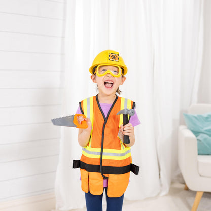Melissa & Doug Construction Costume, Pretend Play Dress Up Set (6-Pc) Tools, Vest & Accessories, Role Play Toys for Kids 3+ - Available at All In One Marketplace Canada