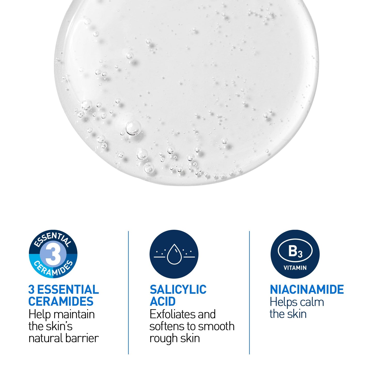 CeraVe Salicylic Acid Face Wash, Exfoliating Face & Body Gel Cleanser, Smooths Rough & Bumpy Skin, with Hyaluronic Acid, Niacinamide & Vitamin D, Fragrance-Free, Recommended by Dermatologists, 237mL