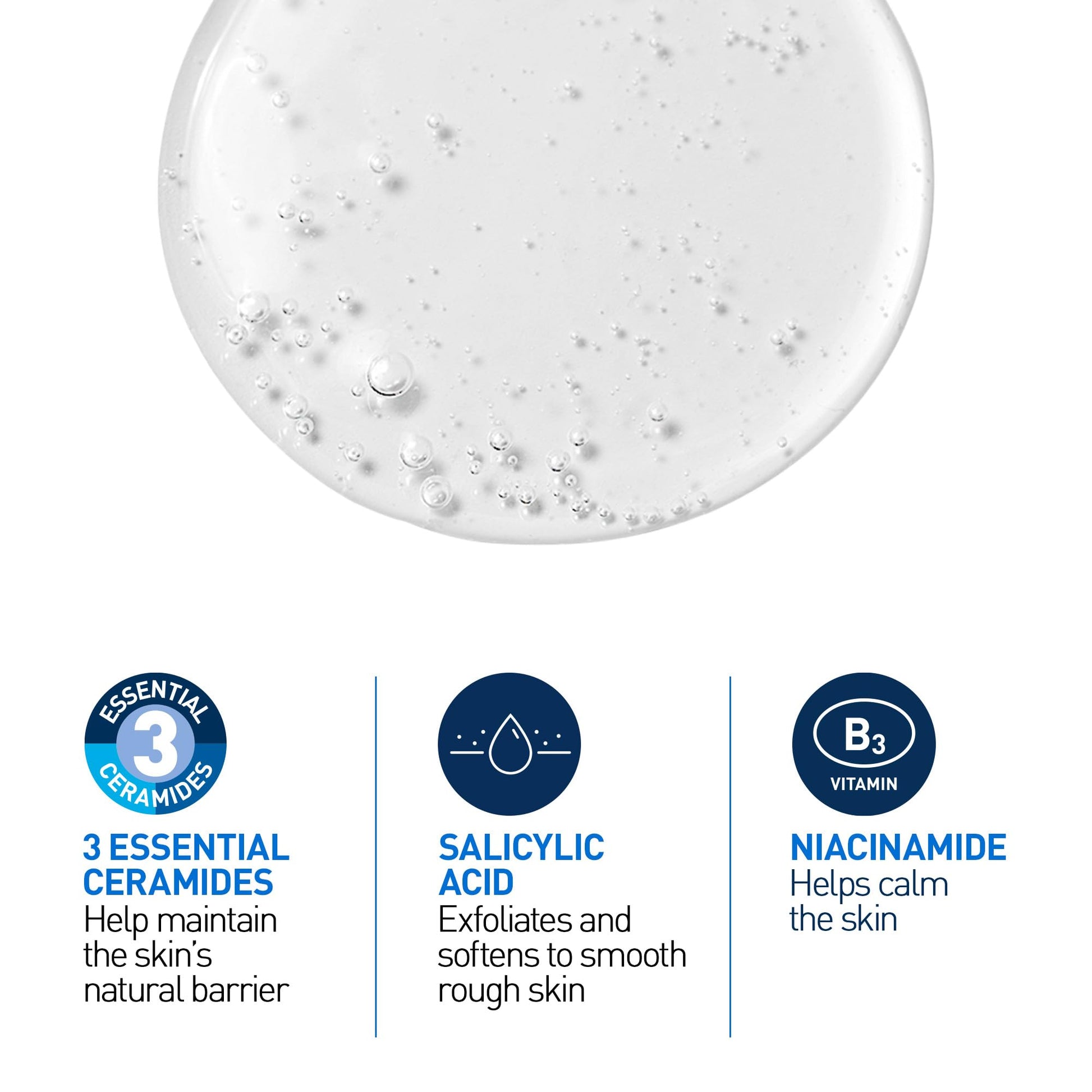 CeraVe Salicylic Acid Face Wash, Exfoliating Face & Body Gel Cleanser, Smooths Rough & Bumpy Skin, with Hyaluronic Acid, Niacinamide & Vitamin D, Fragrance-Free, Recommended by Dermatologists, 237mL