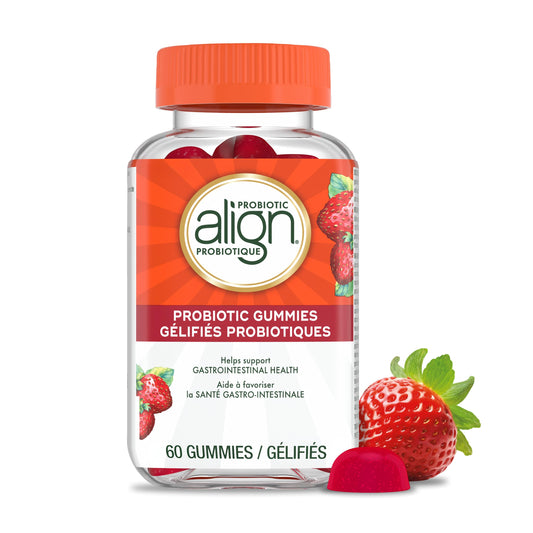 Align Probiotic Gummies for Women & Men, Helps Support Gastrointestinal Health, Made With Naturally Sourced Fruit Flavors, Strawberry Flavour, 60 Gummies - Available at All In One Marketplace Canada