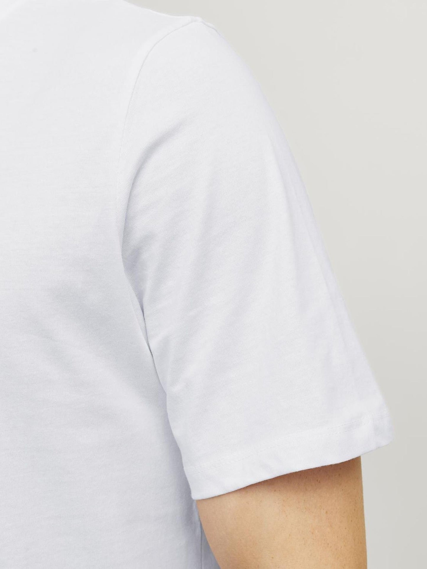 JACK & JONES Men's Long Line Fit T-Shirt JJENOA TEE SS Crew Neck NOOS White Medium JACK & JONES