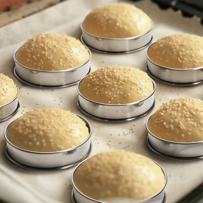 FANGSUN 4 Inch English Muffin Rings, Stainless Steel Crumpet Rings, Tart Rings for Baking, Double Rolled Nonstick Round Cake Ring, Metal Pastry Ring Mold for Dessert Food Making Tool 🍁 All In One Marketplace Canada
