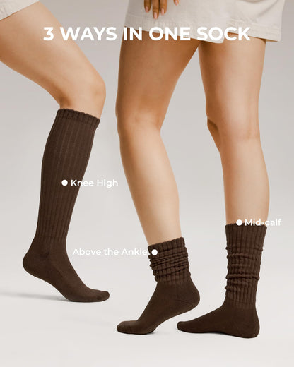 Fitrell Slouch Socks for Women, Knee High Scrunch Tube Boot Socks 3 Pairs 🍁 All In One Marketplace Canada