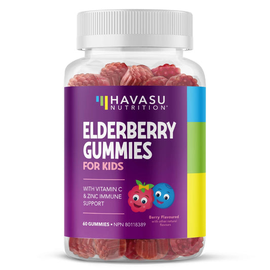 Elderberry Gummies Kids for Cold and Flu Relief | Immune Booster for Kids | Sambucol Black Elderberry Syrup Gummy with Zinc and Vitamin C | Cough, Fever & Sore Throat Support with Antioxidants | 60ct - Available at All In One Marketplace Canada