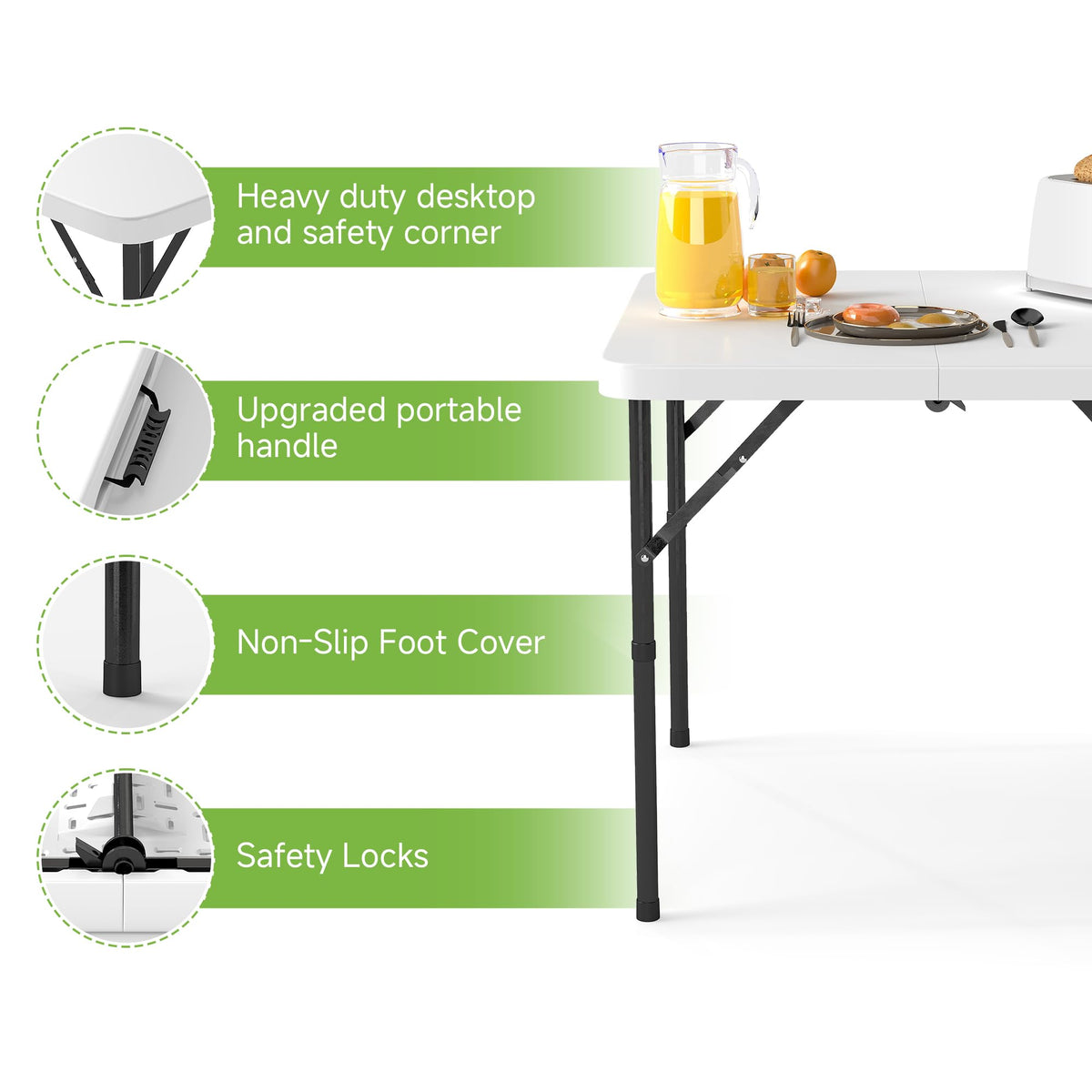 Real Relax 34" Square Folding Card Table with Handle