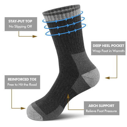 YUVFEHY 5 Pairs Merino Wool Socks for Men Extra Thick for Winter Hiking 🍁 All In One Marketplace Canada