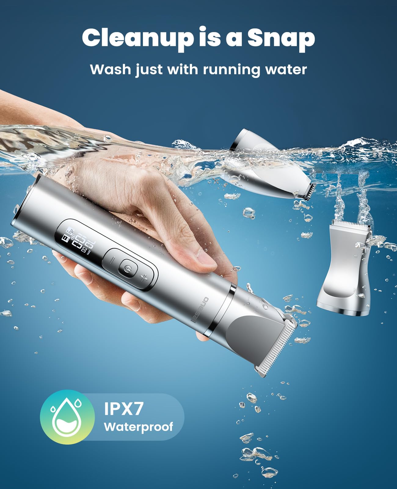 oneisall 4 in 1 Dog Grooming Kit with LCD Display, Dog Hair Trimmer for Paw Nail Grinder, Rechargeable Cordless Low Noise IPX7 Waterproof Pet Clippers - Available at All In One Marketplace Canada