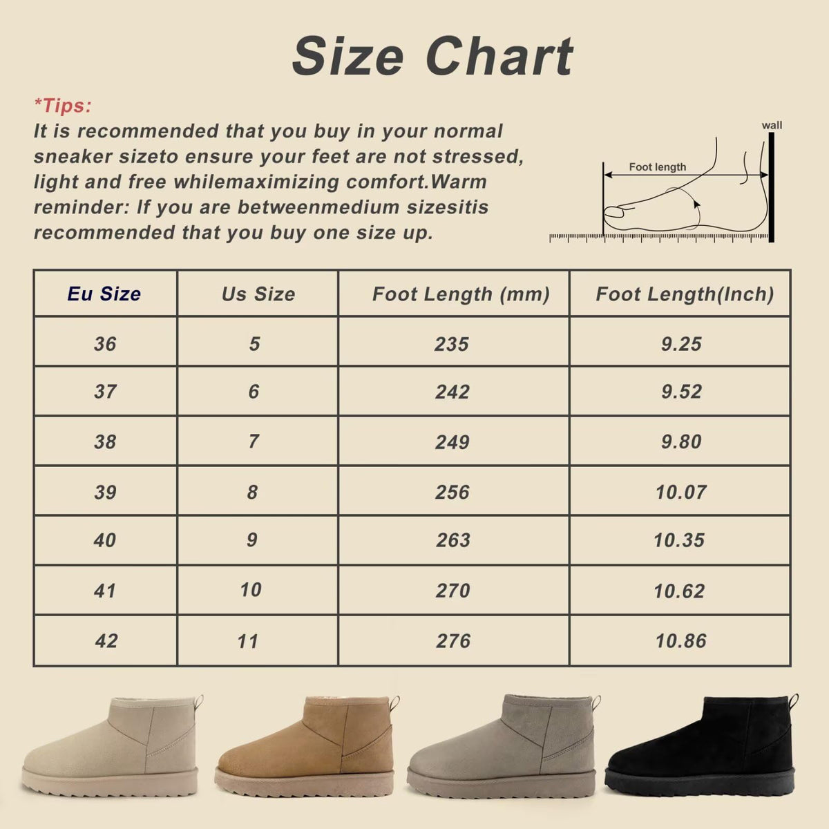 Mini Winter Boots for women,Ankle Snow Booties,Classic Boots Slip On,Fur Lined Winter Warm,Bottillons pour femme. 🍁 All In One Marketplace Canada
