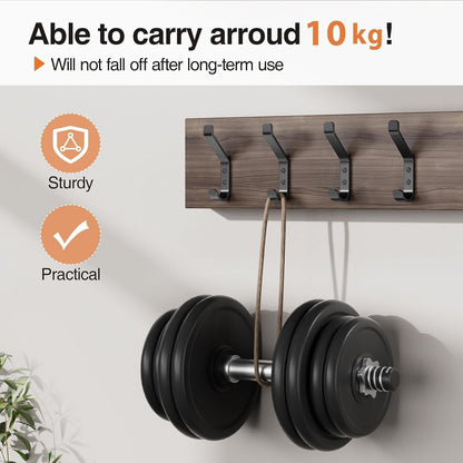susswiff 10-Pack Coat Hook for Hanging, 10KG (Max), Stainless Wall Hooks for Towel, Hat, Backpack, Key, Clothes, Wall Mounted Coat Hanger for Closet, Black 10 CM - Available at All In One Marketplace Canada