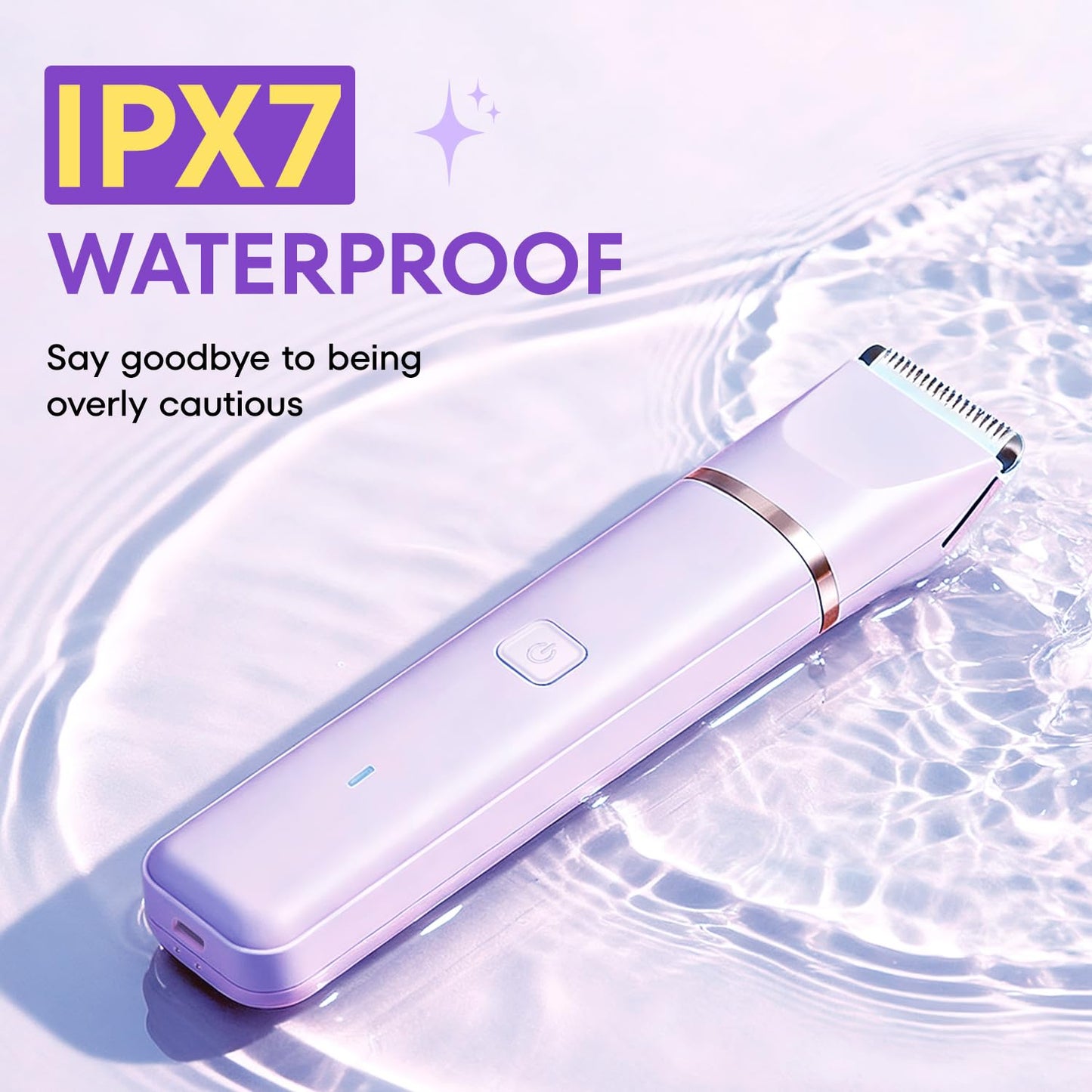 VG VOGCREST Bikini Trimmer for Women: 2-in-1 Painless Body Shaver for Underarm Leg Arm - Portable Travel Friendly Pubic Grooming Kit - Rechargeable Electric Razor with Charging Dock - Available at All In One Marketplace Canada