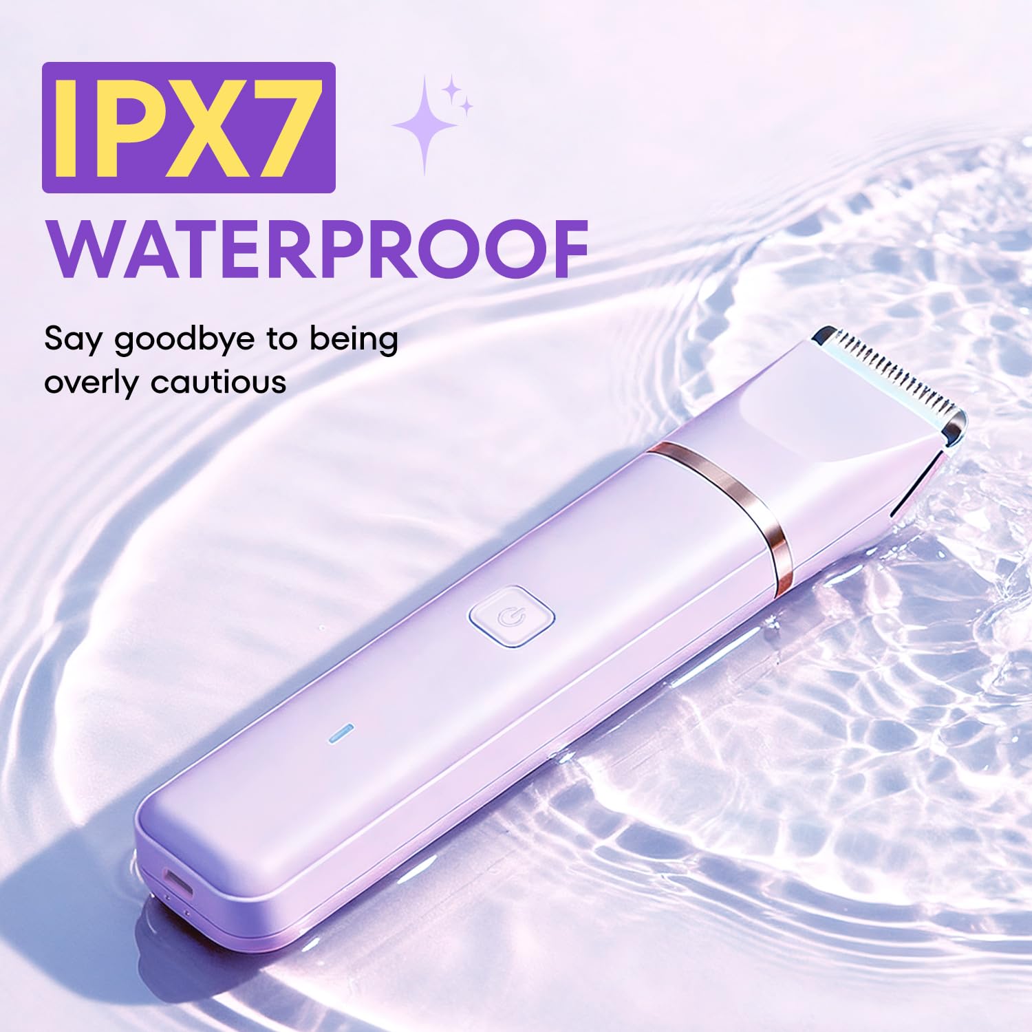 VG VOGCREST Bikini Trimmer for Women: 2-in-1 Painless Body Shaver for Underarm Leg Arm - Portable Travel Friendly Pubic Grooming Kit - Rechargeable Electric Razor with Charging Dock - Available at All In One Marketplace Canada
