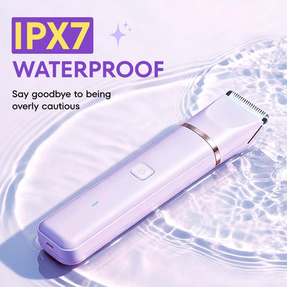 VG VOGCREST Bikini Trimmer for Women: 2-in-1 Painless Body Shaver for Underarm Leg Arm - Portable Travel Friendly Pubic Grooming Kit - Rechargeable Electric Razor with Charging Dock - Available at All In One Marketplace Canada