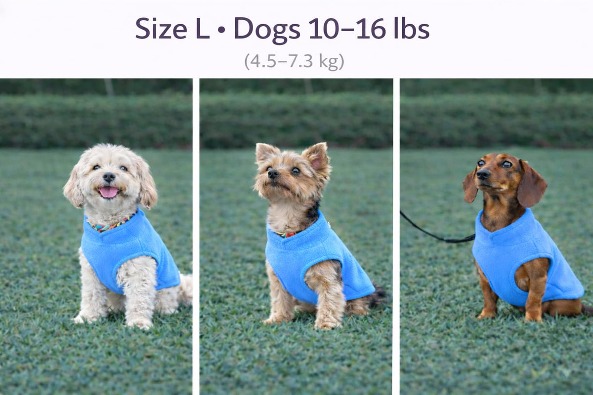 JACKO & CO Dog Fleece Vest Sweater with Leash Ring, Blue L (Dogs 10-16 lbs) 🍁 All In One Marketplace Canada