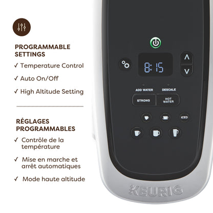 Keurig K-Elite Single Serve K-Cup Pod Coffee Maker, With Iced Brew Functionality And Quiet Brew Technology, Brushed Silver - Available at All In One Marketplace Canada