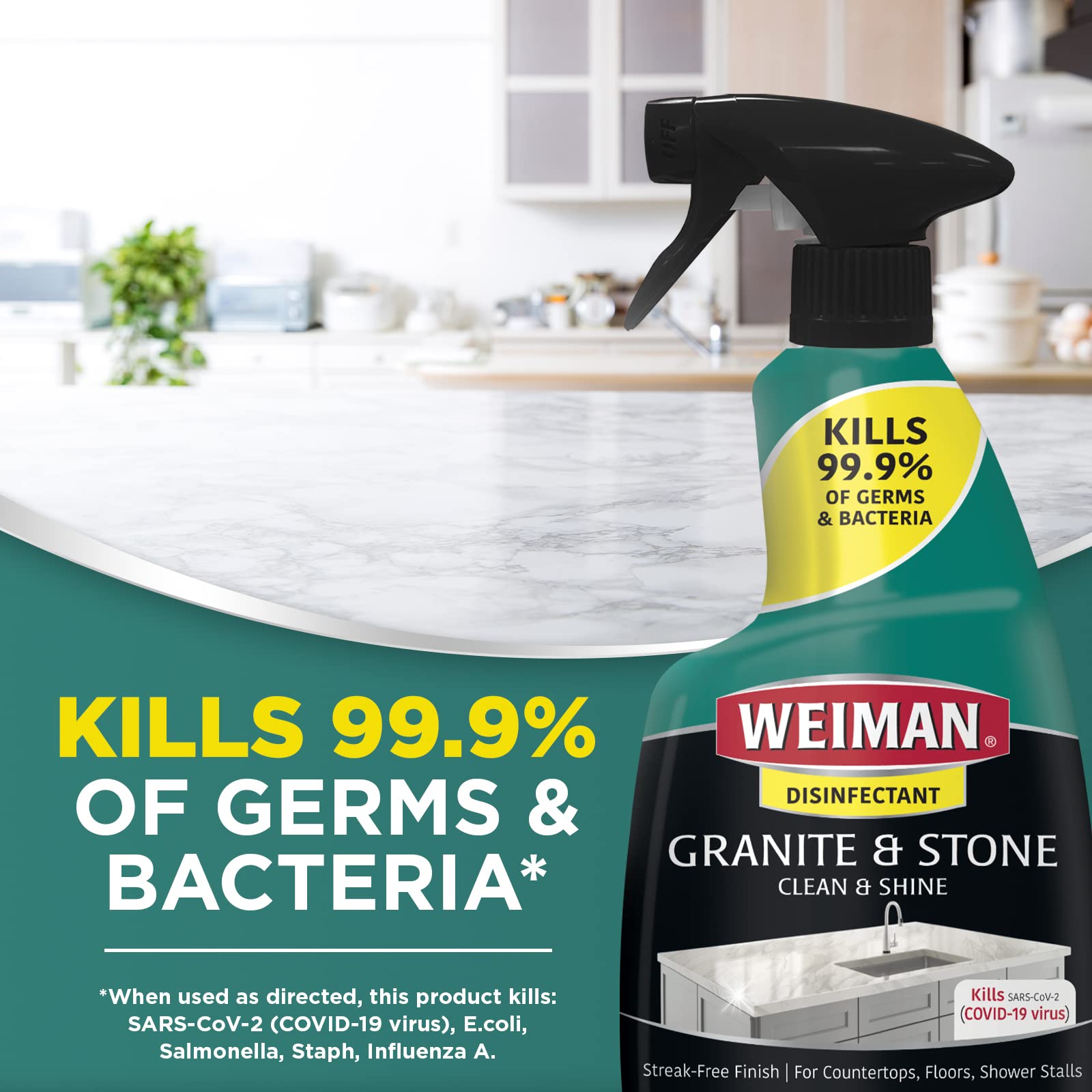Weiman Granite Cleaner and Polish - 12 Fluid Ounce - Enhances Natural Color in Granite, Quartz, Marble, Soap Stone and More - Available at All In One Marketplace Canada