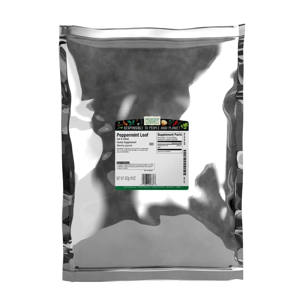Frontier Co-op Organic Peppermint Leaf, Cut & Sifted, 1 Pound Bulk Bag 🍁 All In One Marketplace Canada