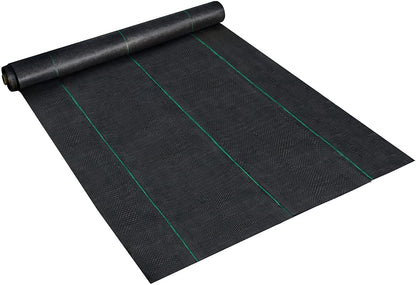 VEVOR 6.5FTx300FT Premium Weed Barrier Fabric Heavy Duty 3OZ, Woven Weed Control Fabric, High Permeability Good for Flower Bed, Geotextile Fabric for Underlayment, Polyethylene Ground Cover