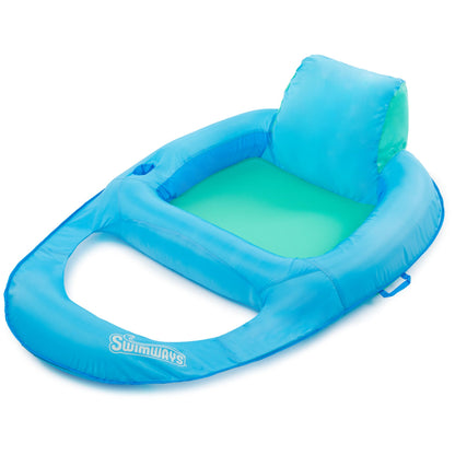 SwimWays Spring Float Premium Recliner Pool Lounger, Inflatable Pool Floats Adult with Fast Inflation for Ages 15 & Up, Sky Blue